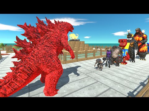 Godzilla Red WATER PYRAMID DEATH RUN - Animal Revolt Battle Simulator