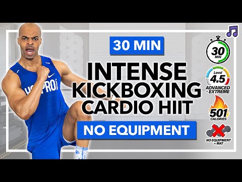 30 MIN FAT BURNING Cardio Kickboxing Workout (500 Calories) | No Equipment, All Standing, No Repeat