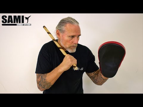 SAMI Stick Fighting - Pad Training  - Angle 1 Attack Block Combination And Punch