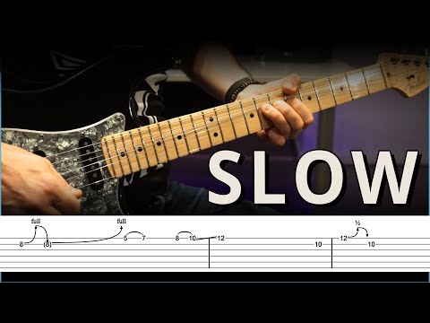 COMBINE Natural minor & Pentatonic minor scales! // SLOW Solo with TABS