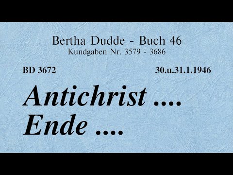BD 3672 - ANTICHRIST ... ENDE ....
