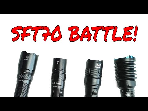 SFT70 Thrower Flashlight Battle! Fenix PD36R Pro, TK20R V2.0, Nitecore P23i, Olight Warrior X 3