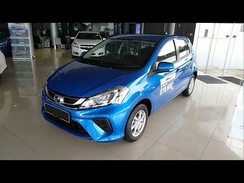 Perodua Myvi 1.3 G 4AT blue walkaround exterior and interior (Brunei)