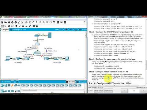 7.3.2.8 Packet Tracer - Configuring GRE Over IPsec