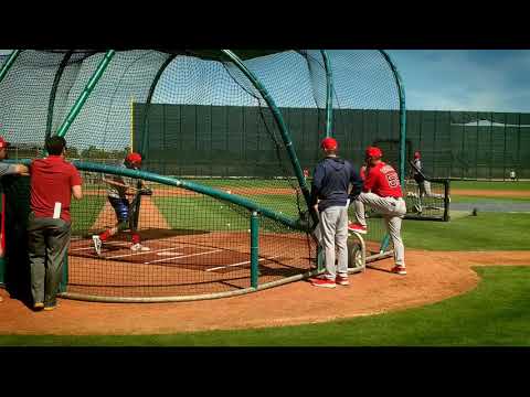 C.J. Chatham, Boston Red Sox top shortstop prospect, takes BP at spring training 2019