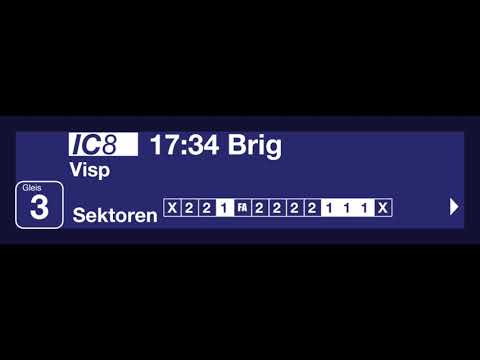 BLS/SBB Ansage - Spiez, Einfahrt des IC8 nach Visp, Brig (D, E)