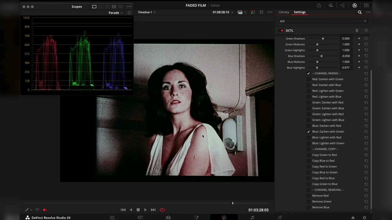 Faded Balancer DCTL Video Tutorial