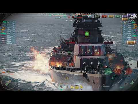 World of Warships Ohio 4kills 2500ep