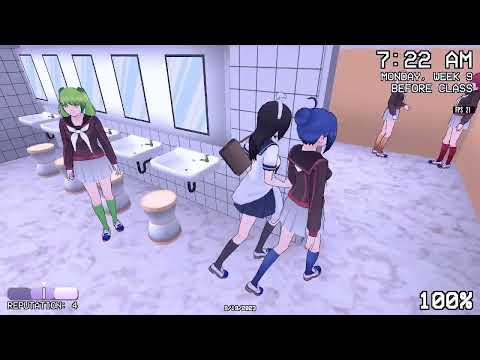 attacking chigusa with a necklace | yandere simulator