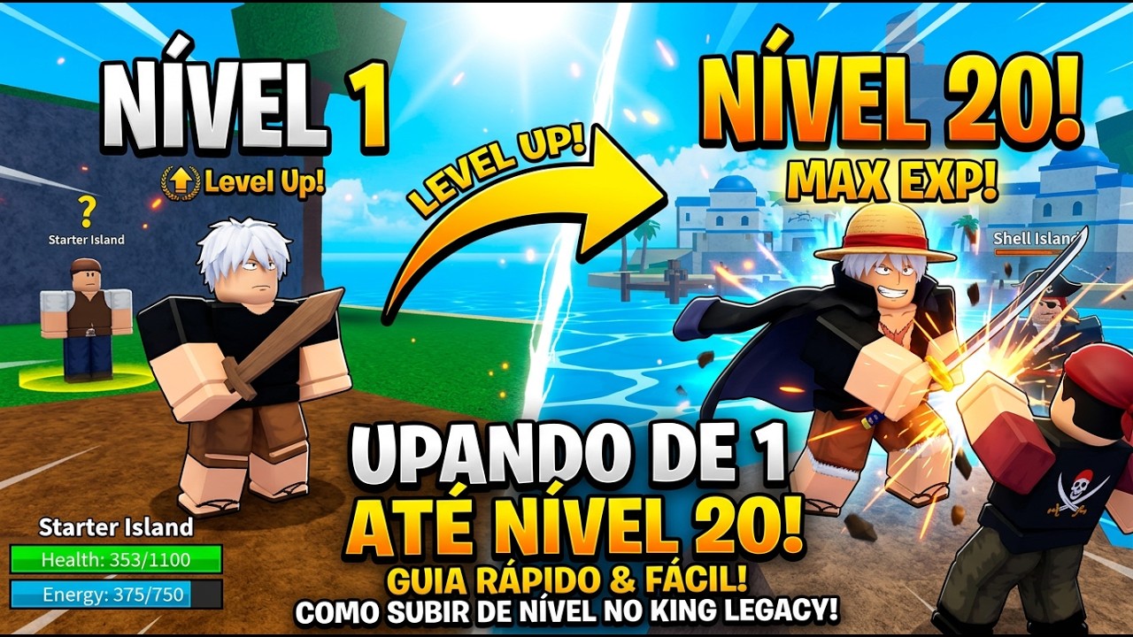 SUBINDO DE LEVEL MUITO RÁPIDO NO KING LEGACY! { 1 - 52 }