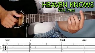 HEAVEN KNOWS (Rick Price) Detailed Guitar Tutorial - Plucking with Free Tabs and Tabs on Screen