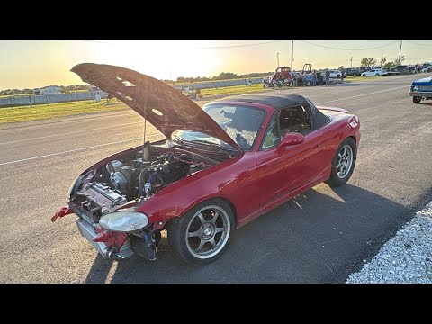 13b Miata big turbo onboard drive+pulls and LOUD TURBO SOUNDS