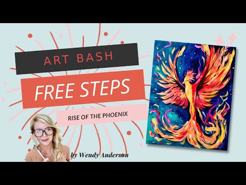 Free Step by Step Acrylic Painting Time-lapse: Rise of the Phoenix