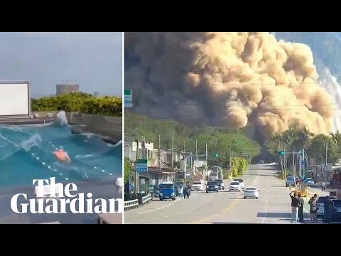 Moment huge earthquake strikes captured on cameras across Taiwan