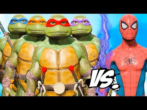 TEENAGE MUTANT TURTLES NINJA vs SPIDER-MAN - Epic Battle