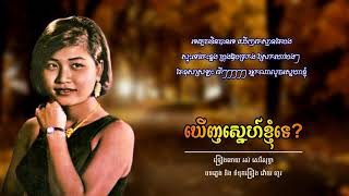 ឃើញស្នេហ៍ខ្ញុំទេ ? - រស់​ សេរីសុទ្ធា | Ros Sereysothea (Stereo Ver.)