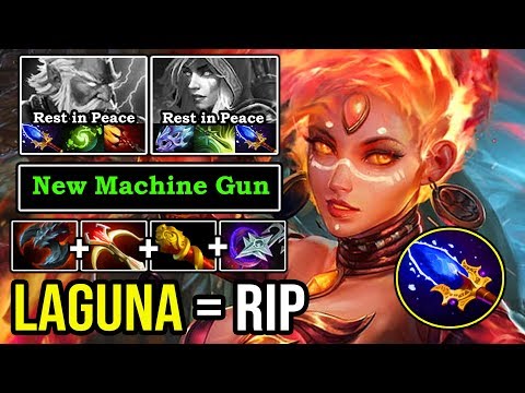 SUPER MACHINE GUN 7.23E Melt Down Zeus & Drow in 2s - Craziest Physical Lina 1 Laguna = RIP DotA 2