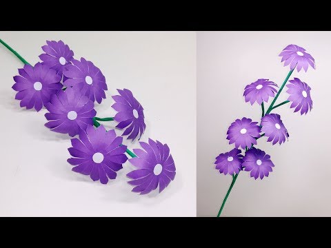 How to Make Beautiful Stick Flower with Color Paper| Easy & Nice Homemade | Jarine's Crafty Creation Video
