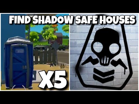Find shadow safe houses - all locations! [x5] (Fortnite challenge)