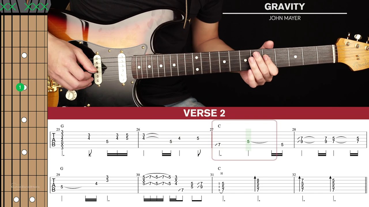 Gravity Guitar Cover John Mayer 🎸|Tabs + Chords|