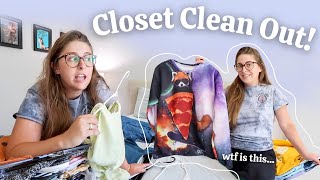 Avoiding Packing By Going Through Every Item of Clothing I Own | CLOSET CLEAN OUT & pack for Florida