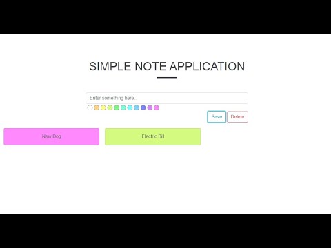 Simple Note Application In Javascript