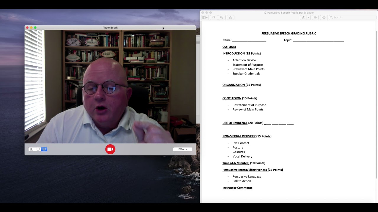 Persuasive Speech Rubric Review