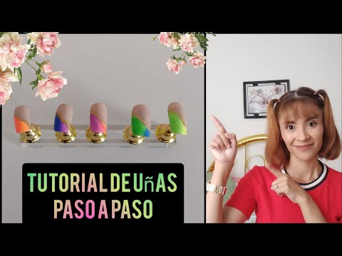 DISEÑO CON PIGMENTOS 2021 NEÓN💅Te enseño una forma de cómo hacer este diseño de uñas con pigmentos♥️