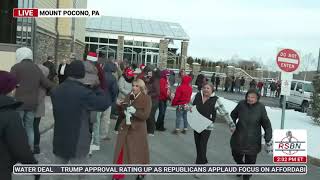 WATCH: Crowds are lined up in the cold to hear President Trump speak Pennsylvania. - 12/9/2025