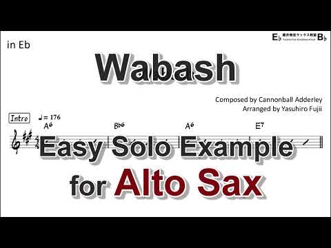 Wabash (Cannonball Adderley) - Easy Solo Example for Alto Sax