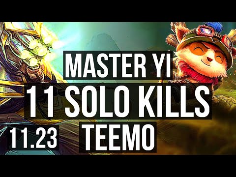 YI vs TEEMO (TOP) | 11 solo kills, 1.3M mastery, 700+ games | BR Master | 11.23