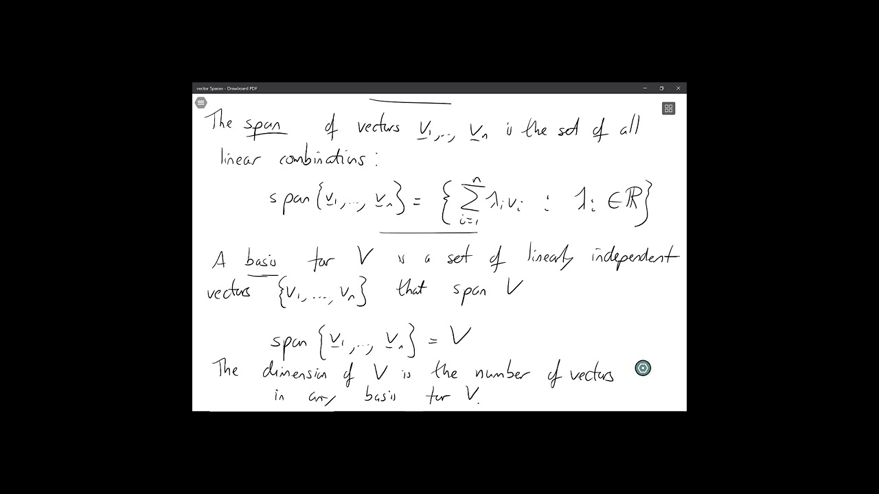 Multivariate Statistics: 2.1 Review of linear algebra: Vector spaces