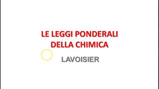 LA LEGGE DI LAVOISIER