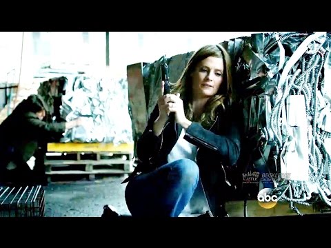 Castle 8x22  Beckett & Castle in Gun Fight With LokSat Men “Crossfire” Series Finale