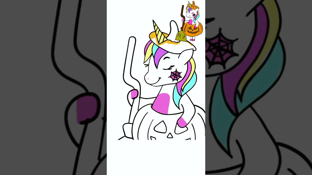 How To Draw A Halloween Unicorn for Kids
