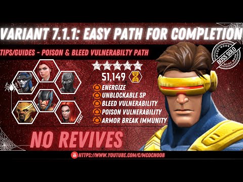 MCOC: Variant 7.1.1 - Easy Path for Completion - Arachnid Action - Tips/Guides - No Revives