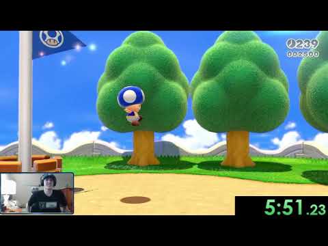 Mario 3D World Switch World 4 Itemless Speedrun WR [15:01]