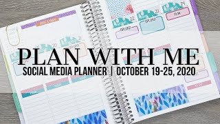Plan with Me | Social Media Planner | Oct 19-25, 2020 #plumpaperplanner