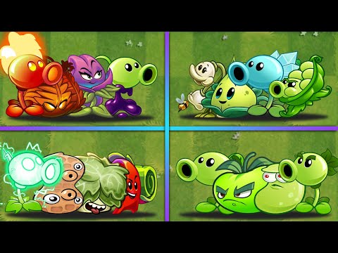 PvZ 2 - SUPER 4 Team Best Pea & Other Plants Battlez - Which Team Will Win?