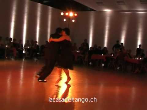  Corina de la Rosa  and  Julio Balmaceda  are  dancing  to  the  milonga  "  La Espuela  "