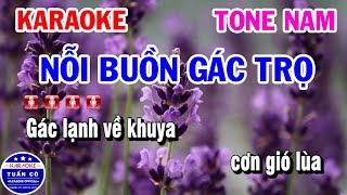 Karaoke Nỗi Buồn Gác Trọ | Nhạc Sống Tone Nam | Karaoke Tuấn Cò