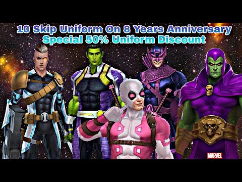 10 Skip Uniform On 8 Years Anniversary Special 50% Uniform Discount - Marvel Future Fight