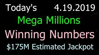 Today Mega Millions Winning Numbers 19 April 2019 Friday. Tonight Mega Millions Drawing 4/19/2019