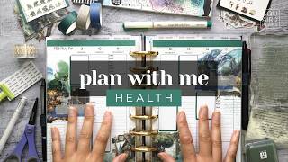 PLAN WITH ME :: Decorating a Health Lined Vertical Layout in a Half Letter Discbound Planner