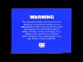 CIC Video Warning Screen 1981 1987 UK Prototype Variant