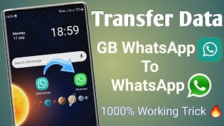 how to transfer data from gb whatsapp to whatsapp | gb whatsapp to whatsapp backup 🔥