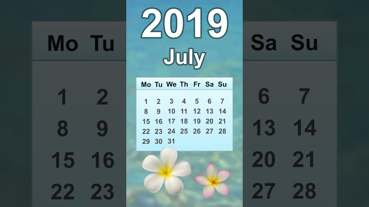 July 2019 Calendar