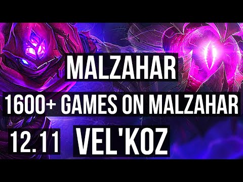 MALZ vs VEL'KOZ (MID) | 3/0/3, 1600+ games, 1.7M mastery | KR Diamond | 12.11