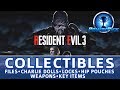 Resident Evil 3 Remake All Collectible Locations Files Charlie Dolls Locks Safes Key Items
