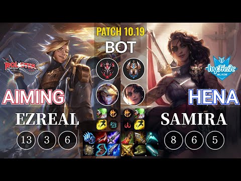 KT Aiming Ezreal vs hyF Hena Samira Bot - KR Patch 10.19
